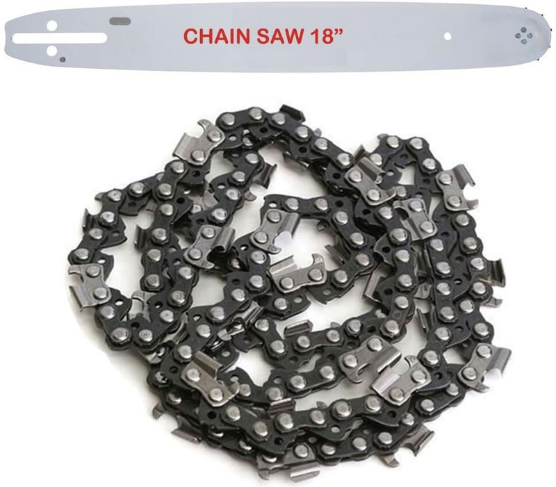 AMMK POWER TOOLS 18 Chainsaw Guide Bar with Chain Saw Chain (Guide bar/chain Length : 18inch) Cordless Chainsaw(Without Battery)