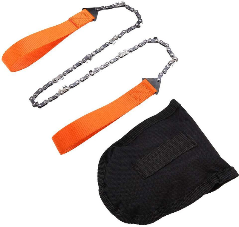 PalD Pocket Chainsaw Survival Camping Saw Heavy Duty Steel Folding Chain Hand Saw for Camping Hunting On Foot Cutting Wood Outdoor Survival Gear Corded & Cordless Chainsaw(Without Battery)