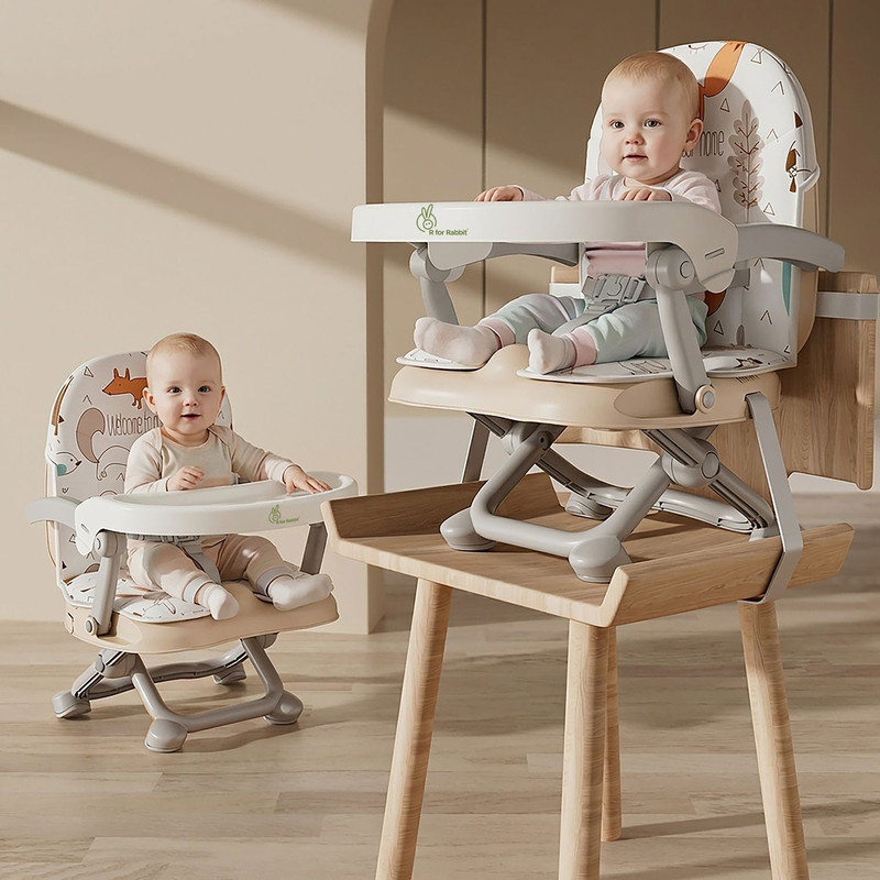 R for Rabbit Candy Pop 4 in 1 Booster Chair for Kids of Age: 6 Months – 3 Years (Beige)(Beige)