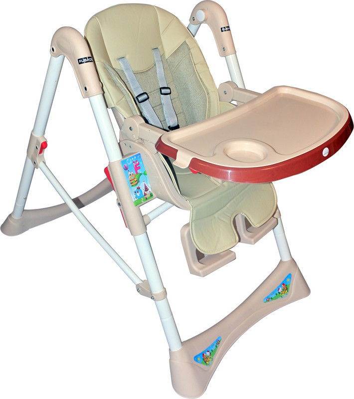 Safe-o-kid Feeding Chair with Adjustable Ht.,Recline&Footrest,Booster Seat,Tray&Safety Belt(Cream)