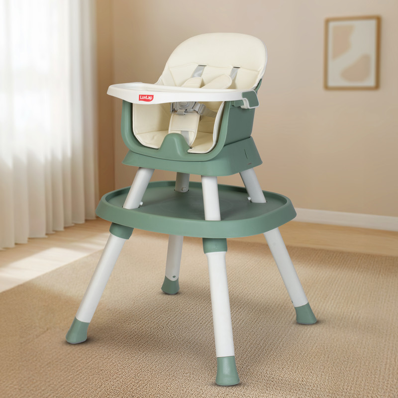LuvLap Imperial 4in1 Baby High Chair Learning Table , tool Booster Seat Foldable(Green)