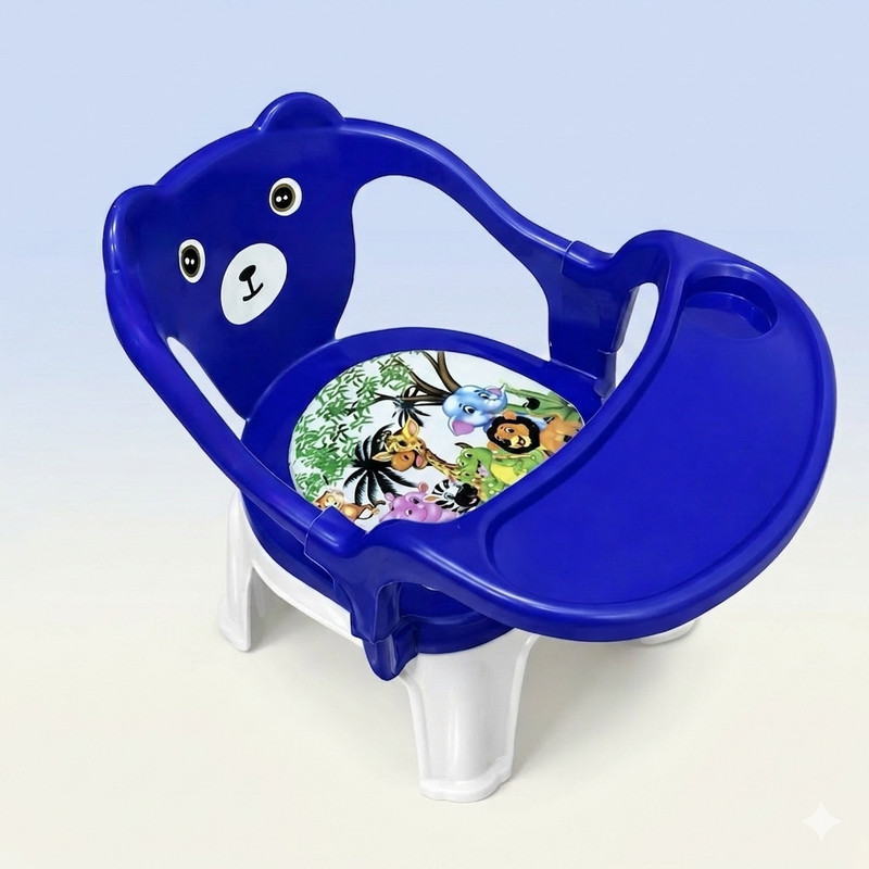 MY LITTLE TOWN Kids Feeding Chair Blue 4-36 months| Musical Chu Chu Chair| Booster chair(Blue)