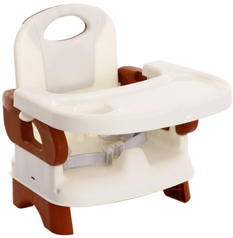 LAFILLETTE 2 in 1 Baby Booster Seat Feeding Chair Easy Travel High Chair With Removable Dining Tray And Safety Belt(Brown)
