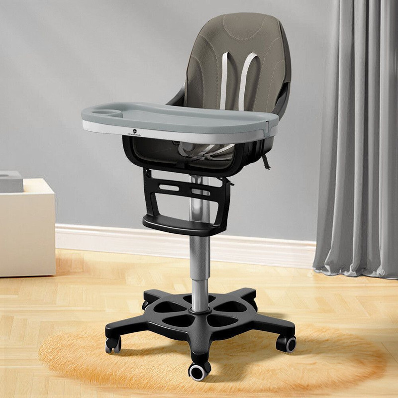 StarAndDaisy 360° Baby High Chair with Adjustable Seat & Safety Belts(Grey)