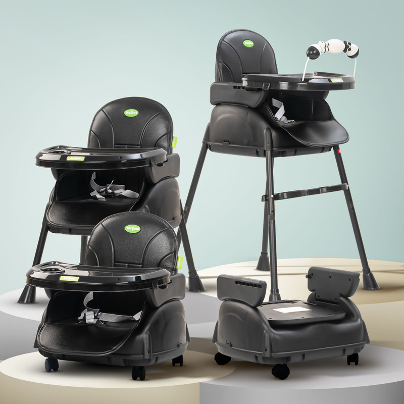 baybee Convertible High Chair for Kids Adjustable Height Baby Booster Seat with Tray(Black)