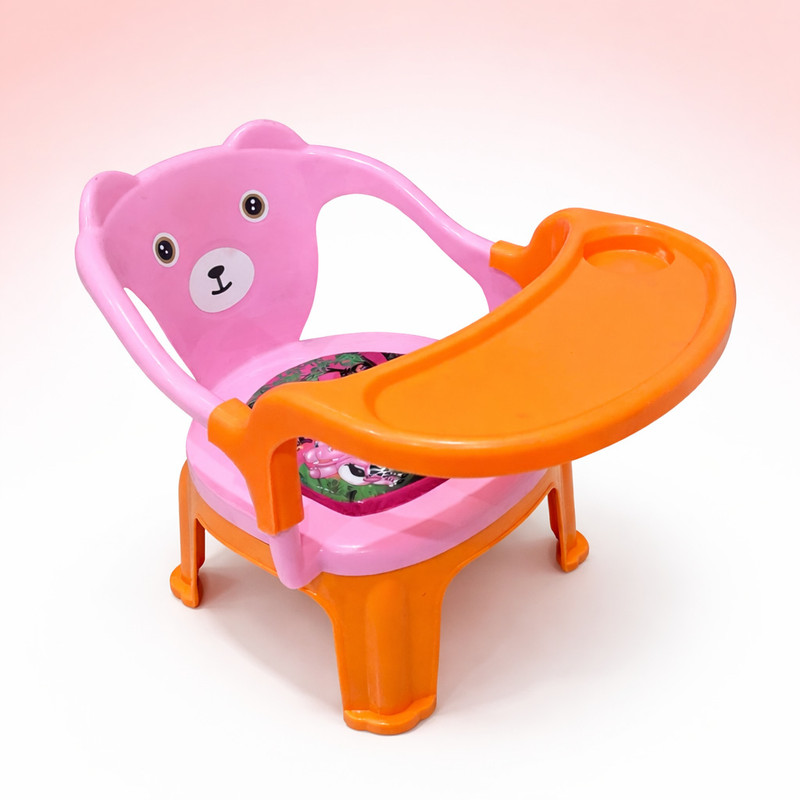 MY LITTLE TOWN Kids Feeding Chair Pink-orange| Musical Chu Chu Chair|4-36 Months|Portable Chair(Pink with orange)