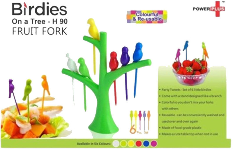 Elena Birdies Fruit Fork Set with Stand Reusable Food Picks Colorful Party Green Changing Table