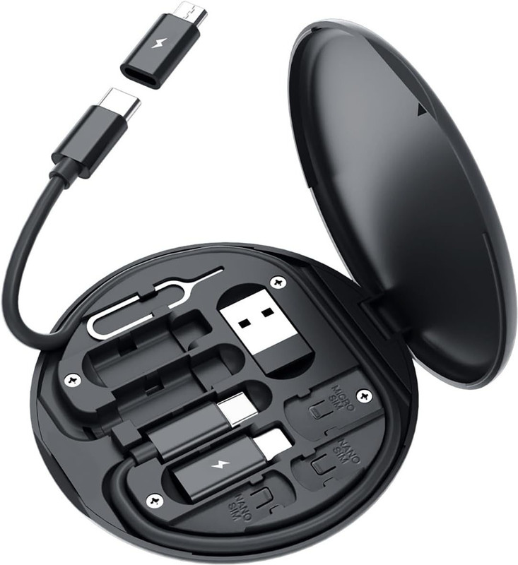BUFONA 60W USB Fast Charging Data Cable Set 5in1 Charging Cable Card Slot Tray EjectPin Charging Pad