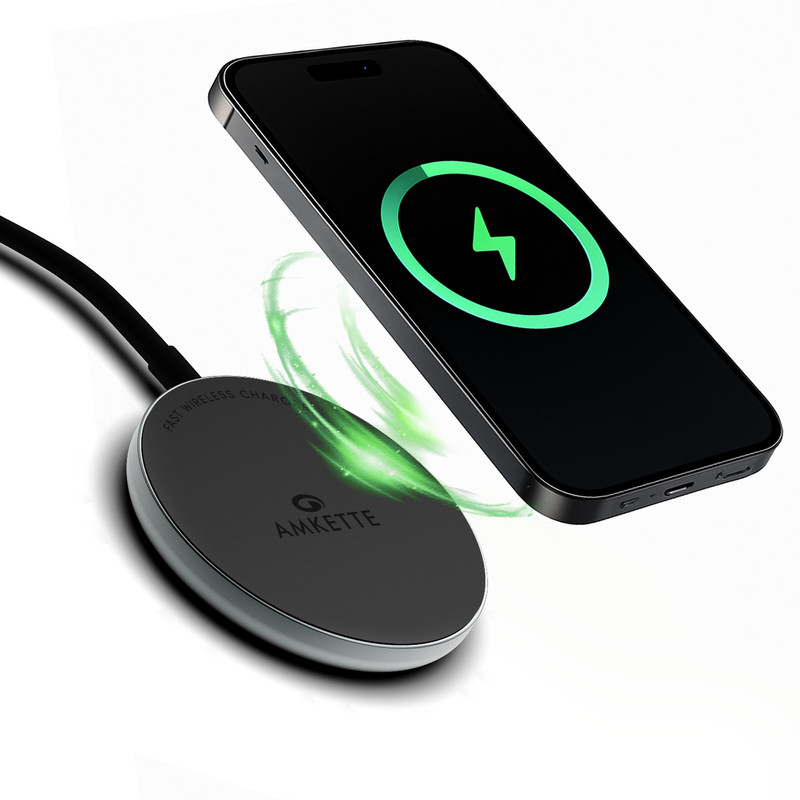 AMKETTE PowerPro Air 920, 3-in-1 Qi2 23W Magsafe Wireless Charger Charging Pad