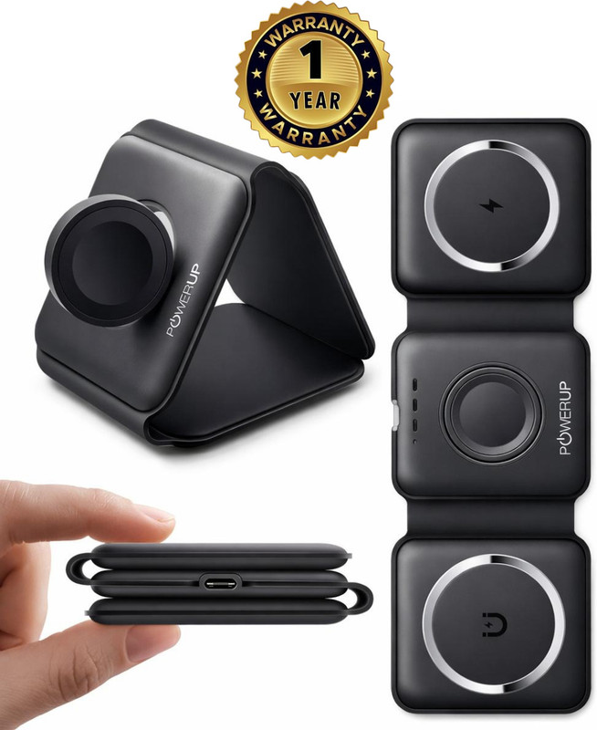 Cokoeye 3 in 1 Magnetic Foldable Compatible Wireless Charger for iPhone, iWatch, Airdops Charging Pad