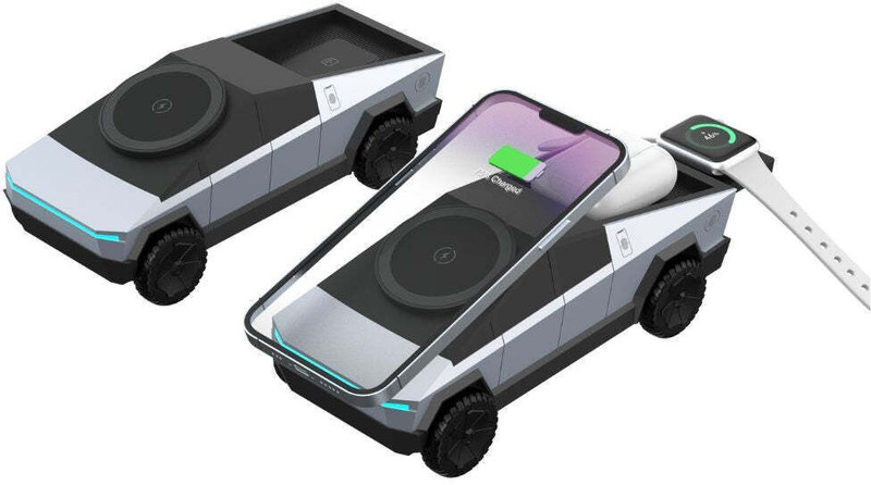 Fitpro Cybertruck-like Desktop Decor | 3-in-1 Wireless Charging Station | Charging Pad