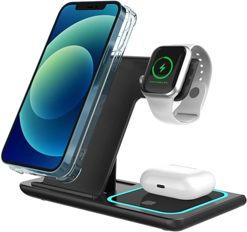 GUG Wireless Charger Mag-Safe Foldable 3 in 1 for iPhone 14 15 ,for iWatch,& AirPods Charging Pad