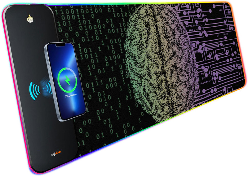 Callmate RGB Gaming Mouse Pad with 15W Wireless Charger, 7 Modes with Touch Control Charging Pad