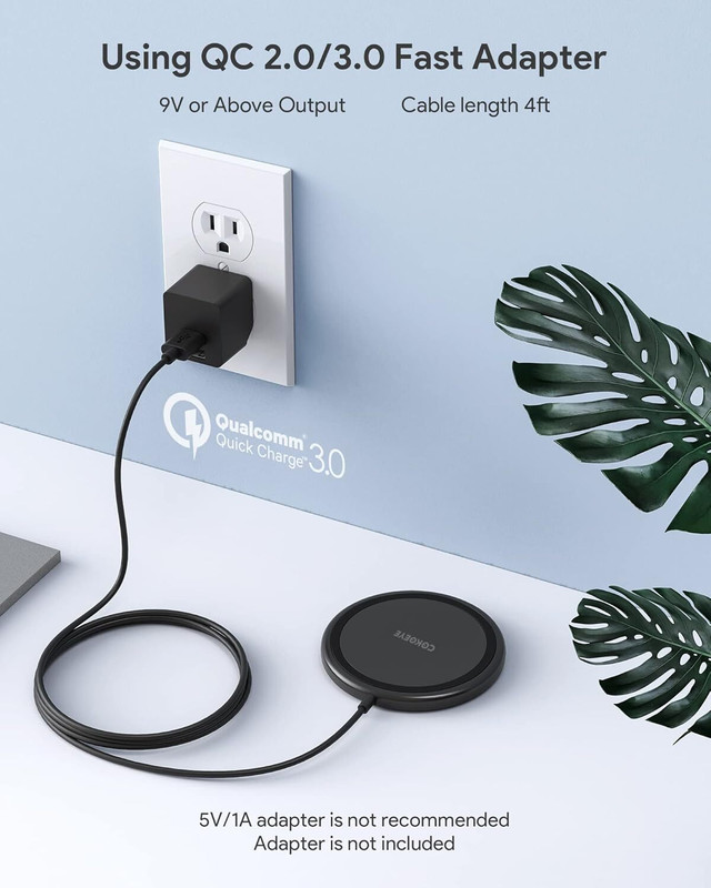 berls 15W Fast Wireless Charger Pad for Phone Smsung LED Indicator Non Slip Design Charging Pad
