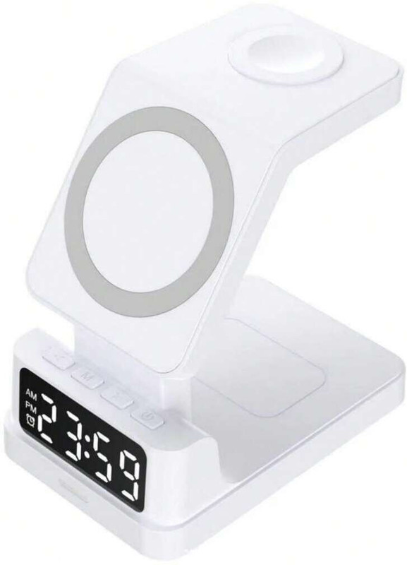 MARS 3 in 1 Wireless Charger with Alarm Clock, Charging Stand Dock for iPhone Charging Pad