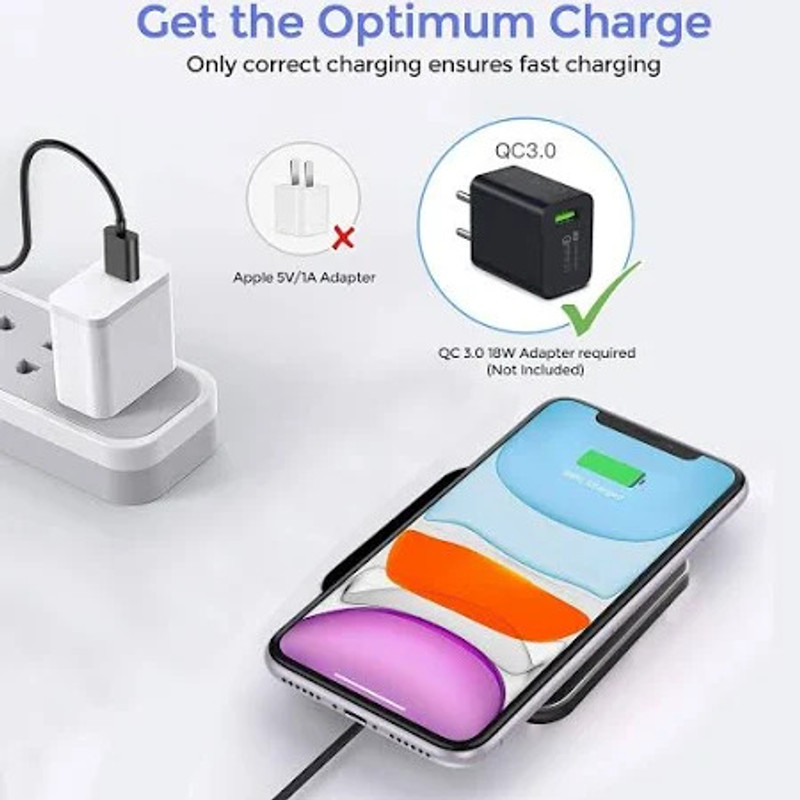 MARS Square Wireless Charger Black Fast Charging Charging Pad