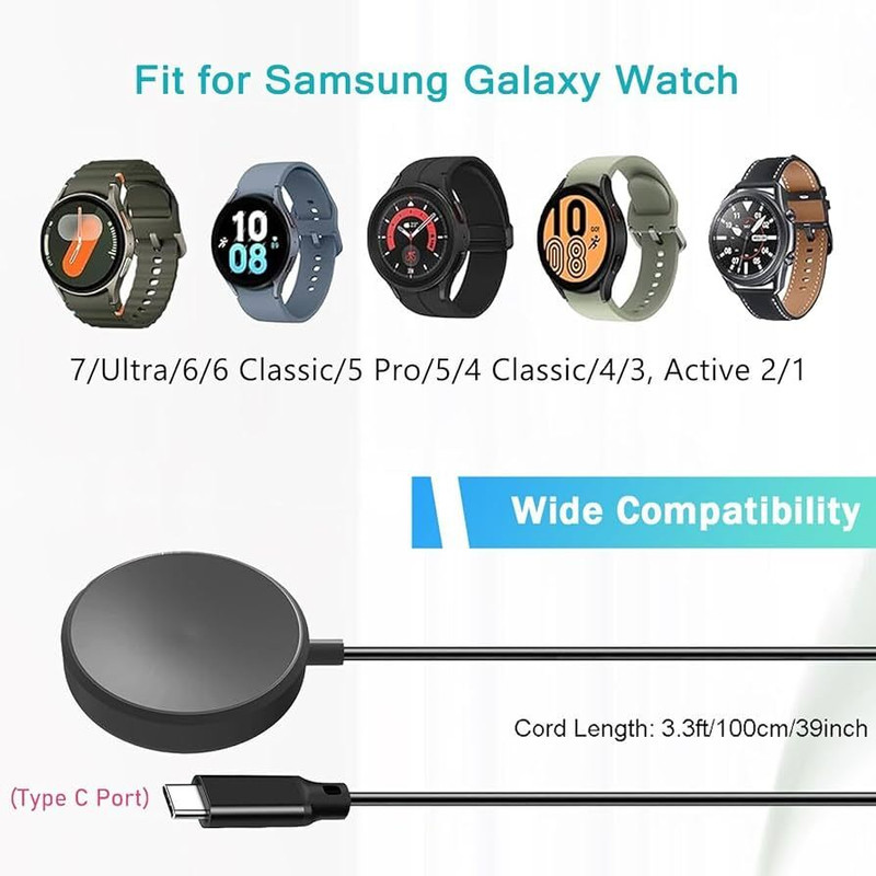 MARS Magnetic Type-C Wireless Smartwatch Charger |Fast & Safe | Travel-Ready|Compact Charging Pad