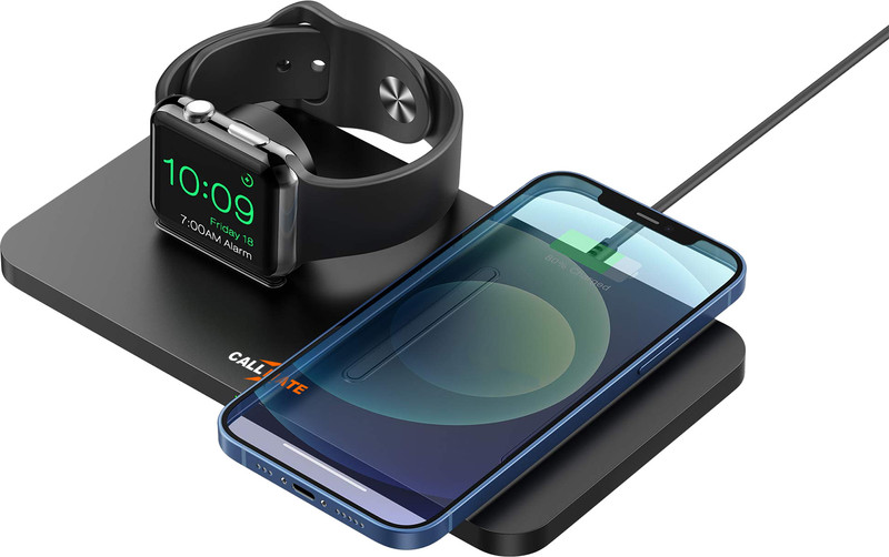 Callmate 2 in 1 10W Wireless Charger Pad for iPhone & Apple Watch |Qi Compatible Devices Charging Pad