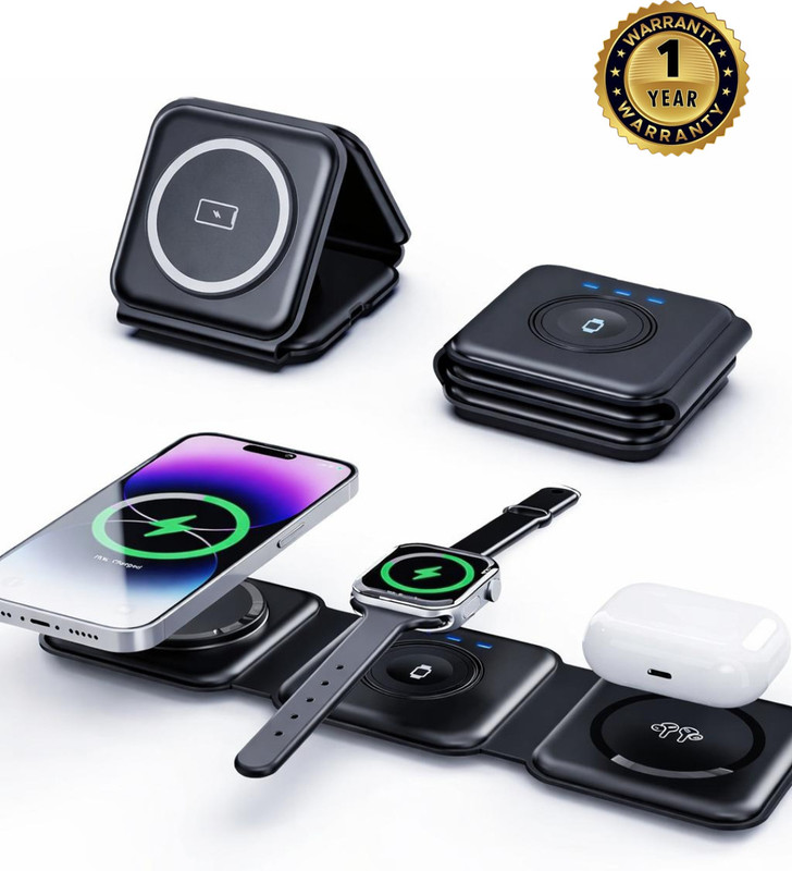 Goplus Multi-Device 3-in-1 Charger for Apple Watch, AirPods, iPhone Charging Pad