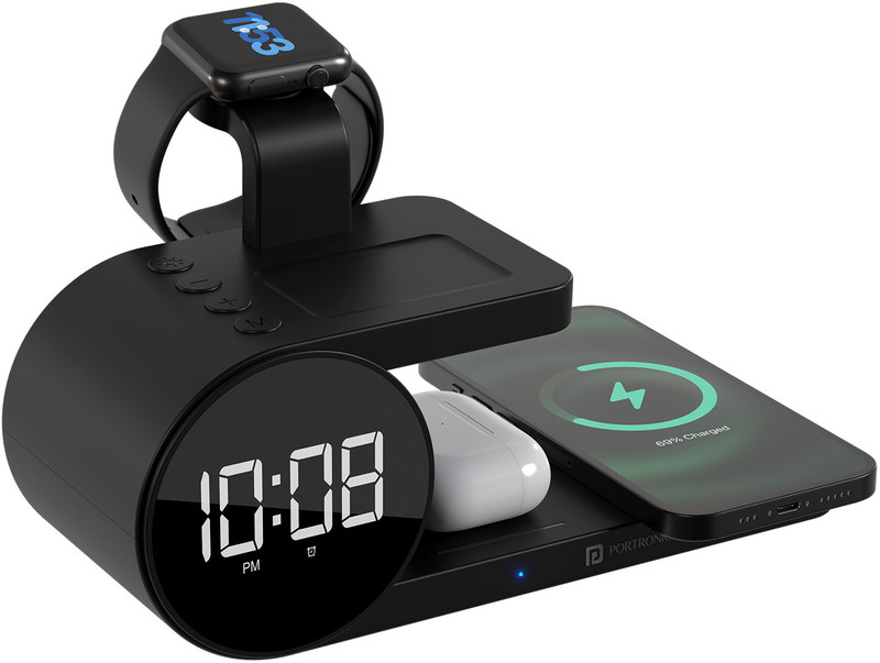 Portronics Freedom 6 15W Wireless Charger for Smatphones,Earbuds & Watch Wireless Charging Charging Pad