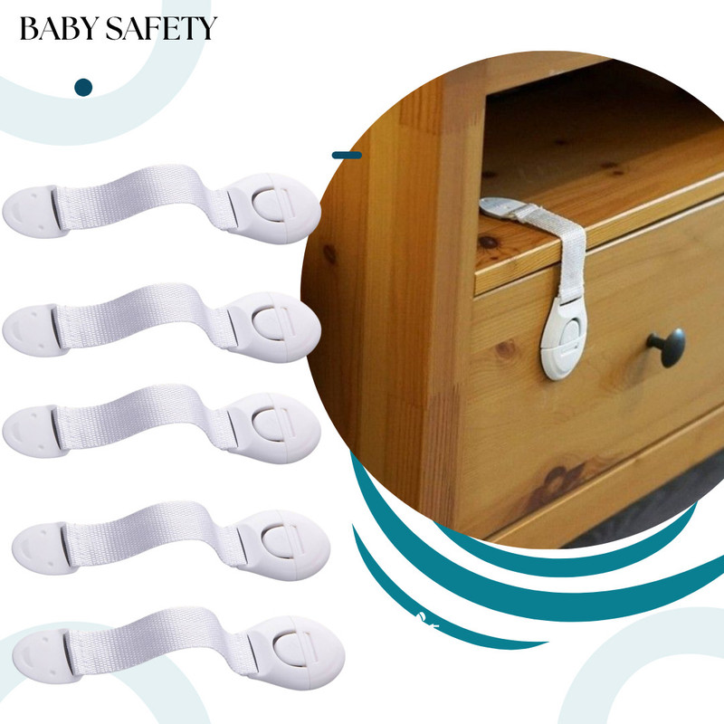 KIDDOH Refrigerator Safety Lock | Child-Proof Adhesive Strap for Fridge & Freezer Child Safety Strap Lock(White)