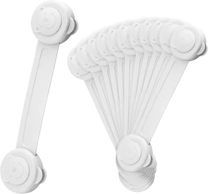 StarAndDaisy Baby Safety Furniture Locks, On-Off Button for Fridge, Drawers, Cupboards Child Safety Strap Lock(White)