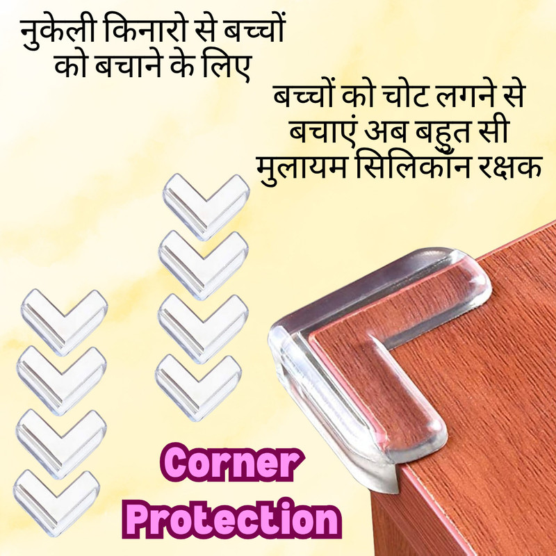 KIDDOH EDGE CORNER (Transparent) Child Safety Strap Lock(White)