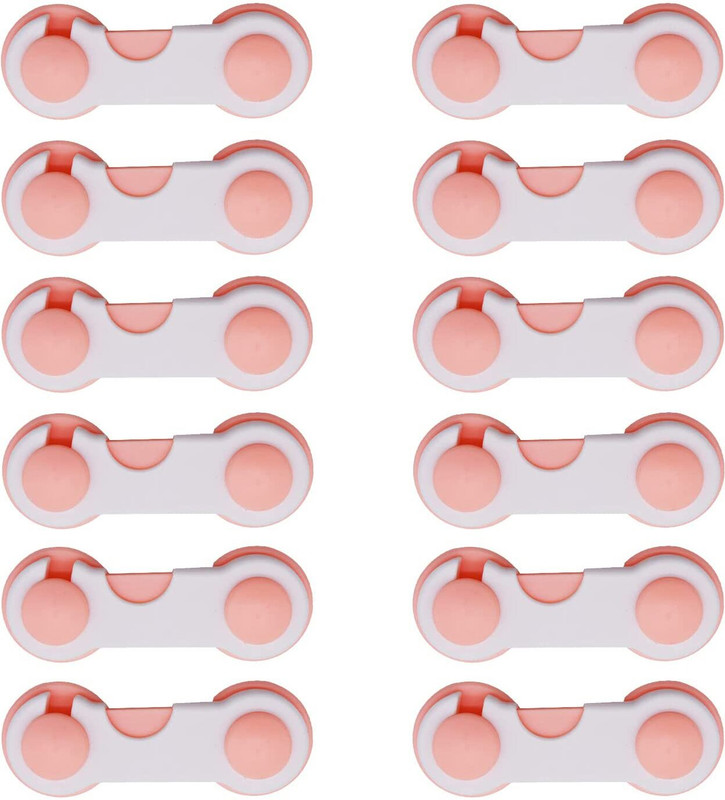 SYGA Baby Safety Cabinet Locks Pink_12 Pcs Child Safety Latch Lock(Pink)