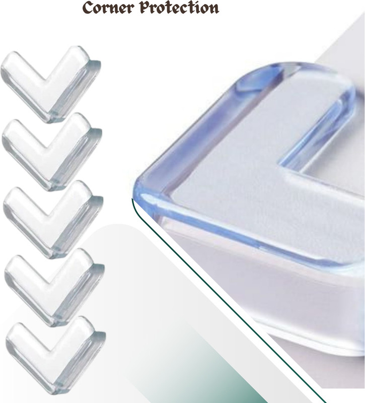 KIDDOH Silicone Corner Edge Cushion | Kids Safety Protector Child Safety Strap Lock(White)