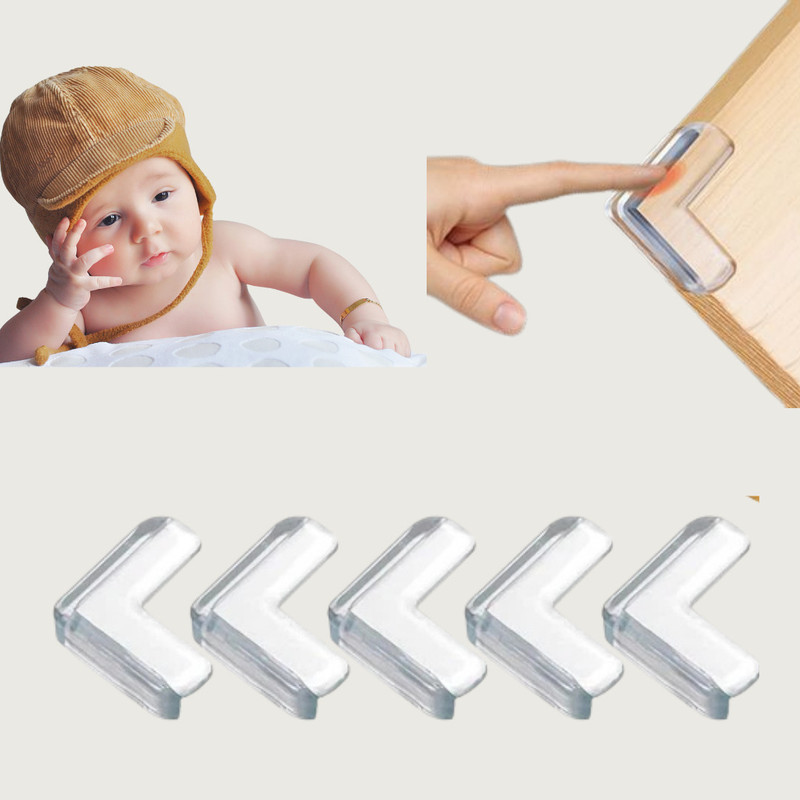 KIDDOH Kids Safety Corner Pads | Shock-Absorbing Table Edge Guard (Pack of 5) Child Safety Strap Lock(White)