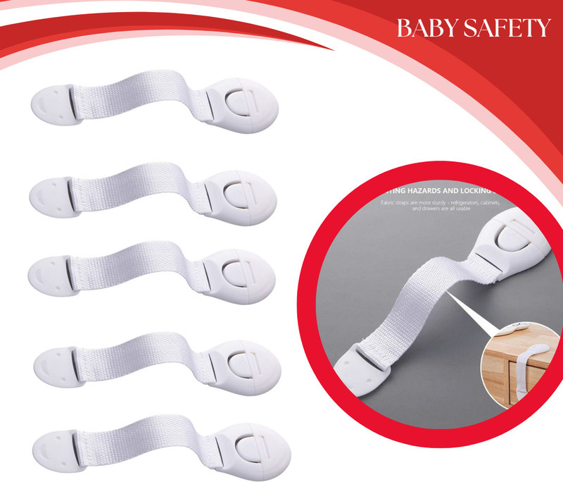 KIDDOH Toddler Safety Lock | Multi-Purpose Adhesive Strap Child Safety Strap Lock(White)