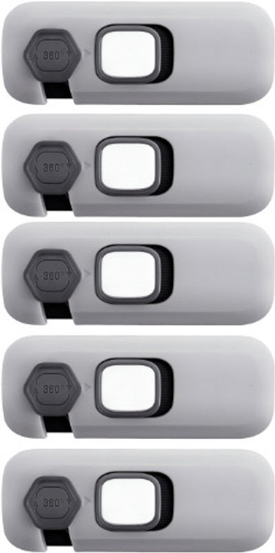 Vrutwa 5 Pcs Adhesive Child Safety Lock | Fridge, Cupboard, Cabinet, Drawer Child Safety Strap Lock(Grey)