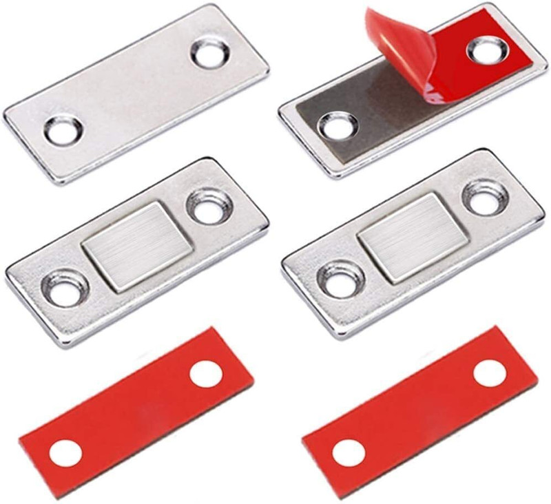 Hiputi 4 Pcs Magnetic Door Catch Child Safety Slide Lock(Steel)