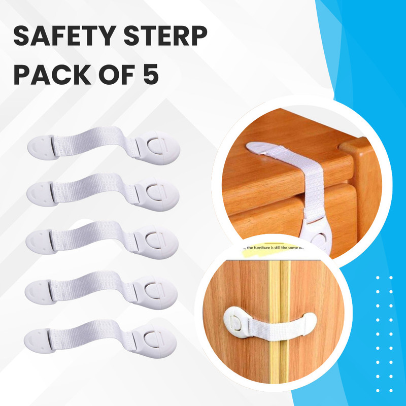 KIDDOH Toddler Safety Home Accessories | Baby Proofing Solution Child Safety Strap Lock(White)