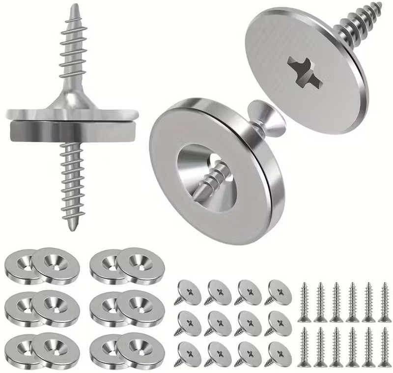 AYUOTOQi Metal Magnetic Cabinet Door Lock Child Safety Latch Lock(Steel)