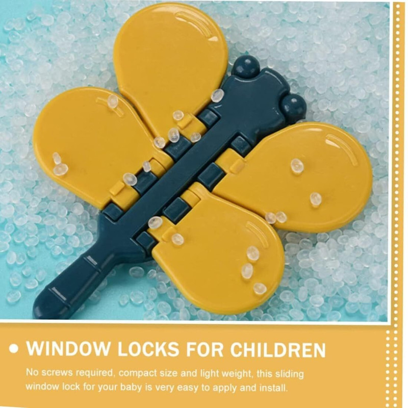 Digital Shoppy Doors and Window Lock , Anti-Pinch Safety Clip,for Kids,Yellow/Blue Child Safety Door Lever(Yellow)