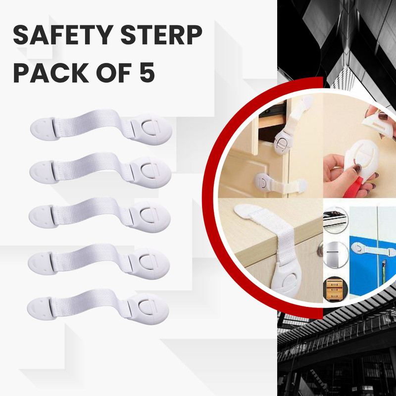 KIDDOH Childproof Home Accessories | Safety Locks & Corner Guards Child Safety Strap Lock(White)