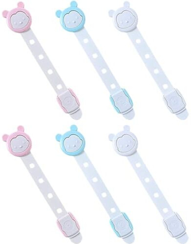PMW Child Safety Cabinet Locks 6 PCS Child Safety Strap Lock(Multicolor)