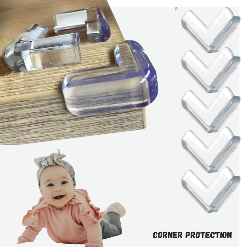 KIDDOH Corner Protector, Baby Proofing Table Corner Guards With Pre-Taped Child Safety Strap Lock(White)