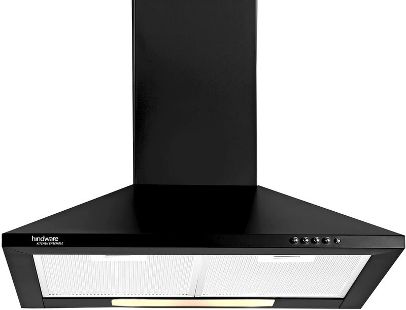 Hindware 60 cm Wall Mounted Chimney(750 CMH | Smart Appliances Clara Neo wall mounted Kitchen Chimney 750 m3/hr | Black | Cassette Filter)