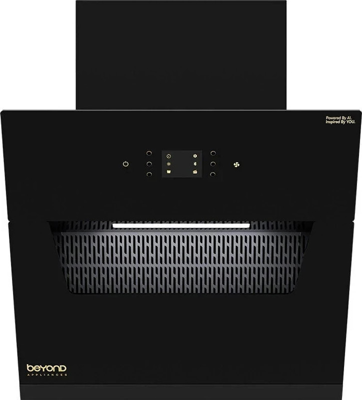 Beyond Appliances Arista 60cm Smart Chimney Auto Clean Filterless |Motion Sensor & Speakers | Touch Control | Radio | Whistle Counter |AI Chimney Wall Mounted Black 1408 CMH Chimney