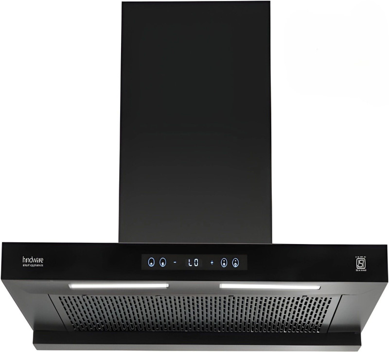 Hindware CELESIA BLDC 90CM 1600CMH; ENERGY EFFICENT MOTOR WITH MOTION SENSOR (YEAR 2025) Auto Clean Wall Mounted BLACK 1600 CMH Chimney