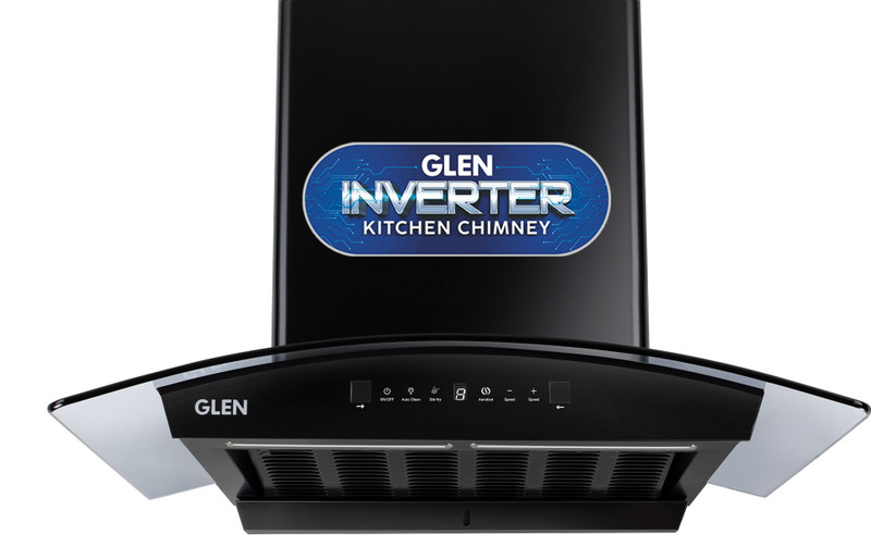 Glen Pace BLDC 90cm Auto Clean BLDC Motor |Intelli-clean | Touch & Gesture Control| Powerful Suction| Low Noise Wall Mounted Black 1400 Cmh Chimney