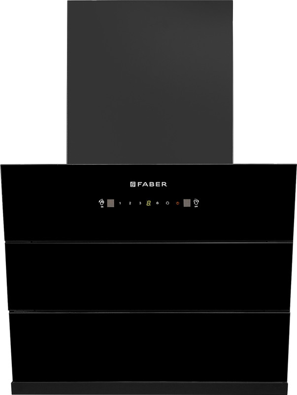 FABER Hood Coral BLDC HC SC FL BK IN 90-T Auto Clean Wall Mounted BLACK 1500 CMH Chimney