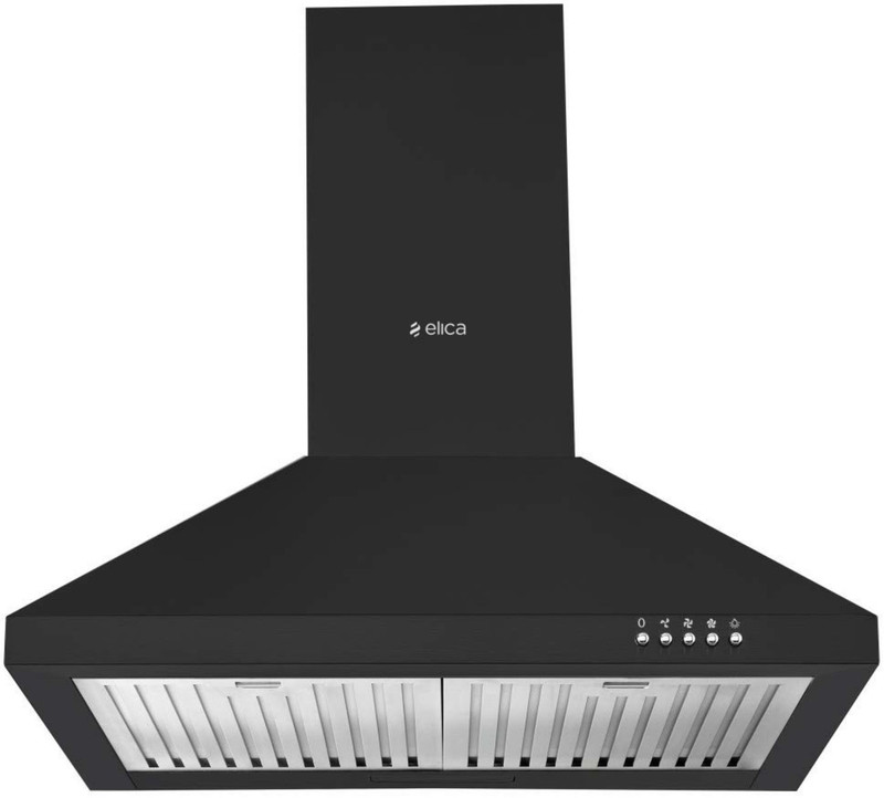 LIVPURE AIRIS-NEO-60 Pyramid Shape 60 cm| 3 Layer Baffle Filter|Powerful suction | 5 Years Motor Warranty| Low Noise |LED Lamp | Push Button Control Wall Mounted Black 1000 CMH Chimney