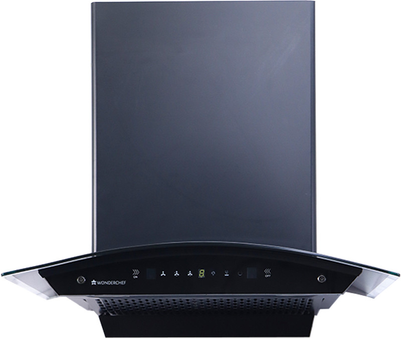 WONDERCHEF Ruby Sleek 60CM Auto Clean Wall Mounted Black 1400 CMH Chimney