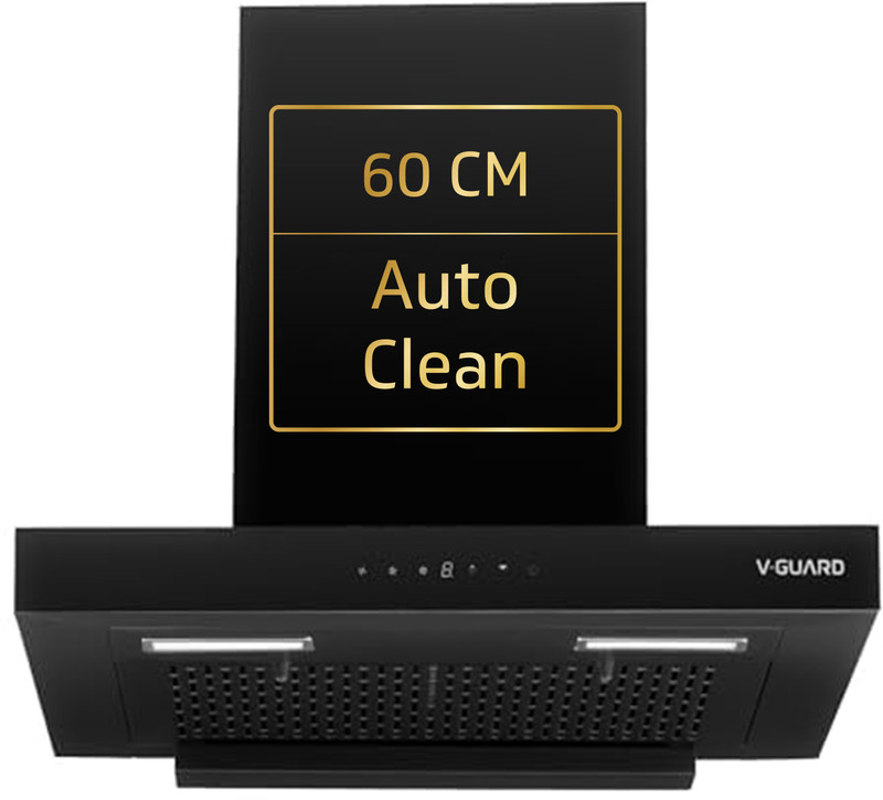 V-Guard X20 Neo Filterless Auto Clean 90cm| Touch & Gesture Control Wall Mounted Black 1400 CMH Chimney