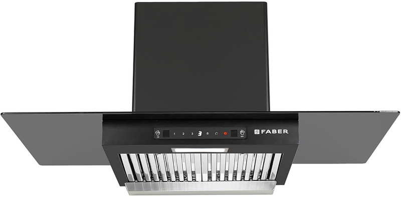 FABER HOOD ARTEMIS IN HC SC FL BK 90 Auto Clean Semi Inclined | Touch & Gesture Control | Autoclean| Powerful Suction |Filterless Technology| Low Noise Wall Mounted BLACK 1200 CMH Chimney