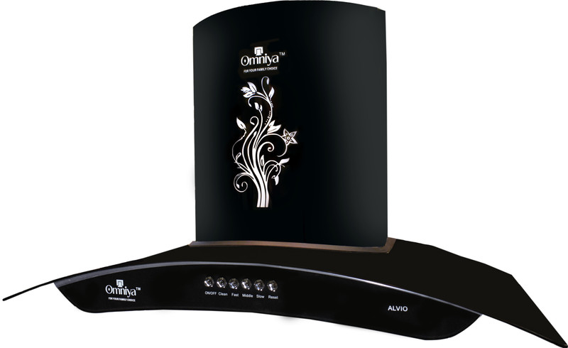 Omniya ALVIO Auto Clean Wall Mounted BLACK 1800 CMH Chimney