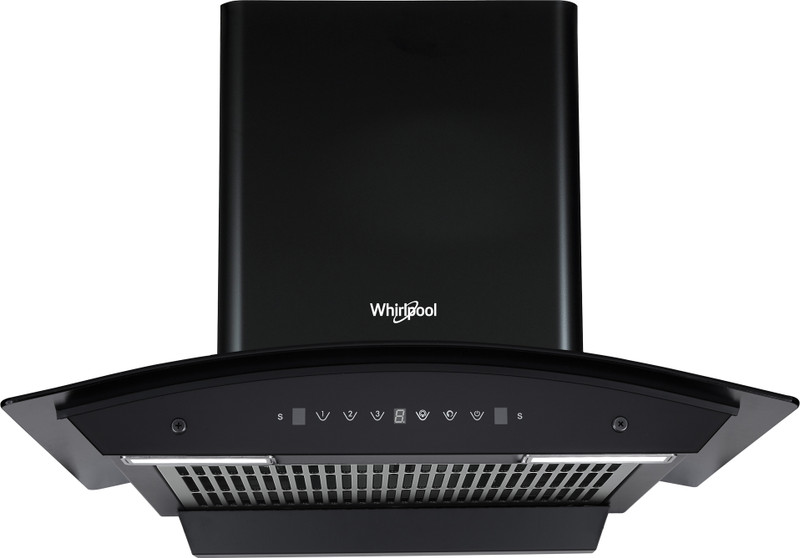 Whirlpool CGFL PRO 904 HAC BK HOOD Auto Clean Curved Glass 90 cm| 11 Years Motor Warranty| Heat Autoclean| Gesture Control| Filterless|Powerful Suction | Low Noise Wall Mounted Black 1600 CMH Chimney